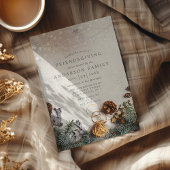 Dennenappel Slingerlichtjes Rustieke Friendsgiving Kaart