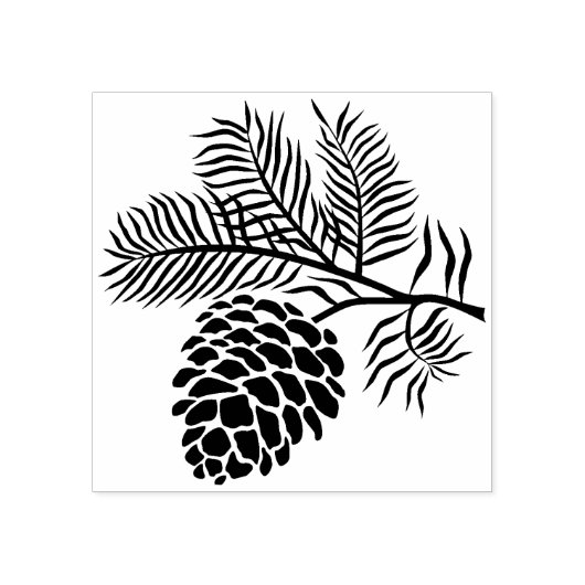 dennenappel tak rubberen stempel (Afrduk)