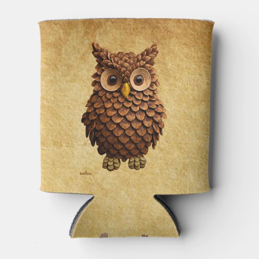 dennenappel-uil blikjeskoeler (Voorkant)