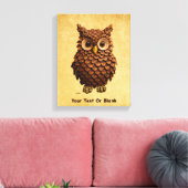 dennenappel-uil canvas afdruk (Insitu (Woonkamer))