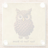 dennenappel-uil glazen onderzetter (Achterkant)