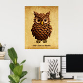 dennenappel-uil poster (Thuiskantoor)