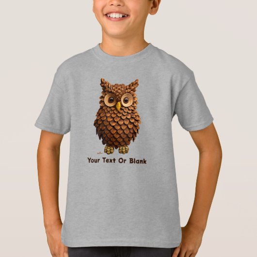 dennenappel-uil t-shirt (Voorkant)
