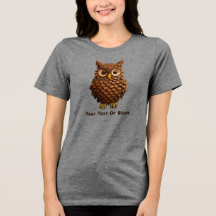 dennenappel-uil Tri-Blend shirt