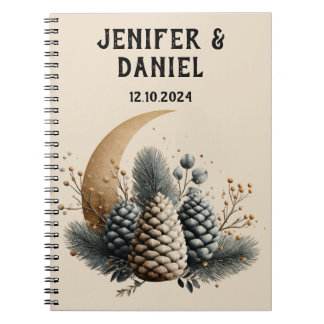 Dennenappels en Halvemaan Winterliefde Notitieboek