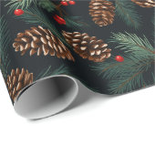  dennenappels en takken met bessen cadeaupapier (Rol Hoek)