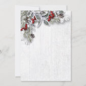 Dennenappels Tak Rustieke Kerst Diner Feest Kaart (Achterkant)