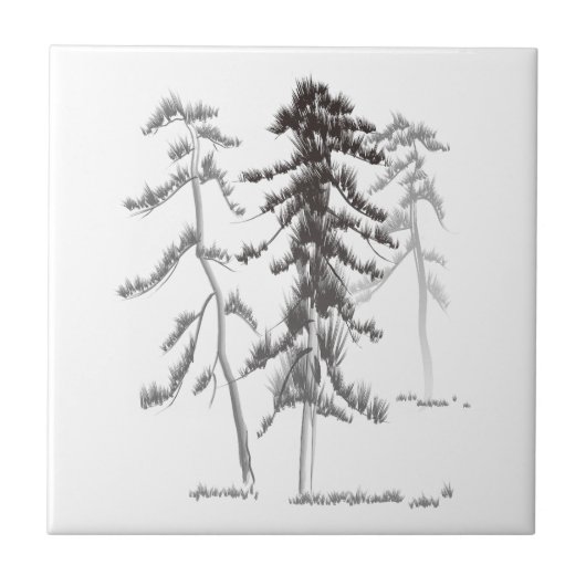 Dennenbomen Tegeltje (Voorkant)