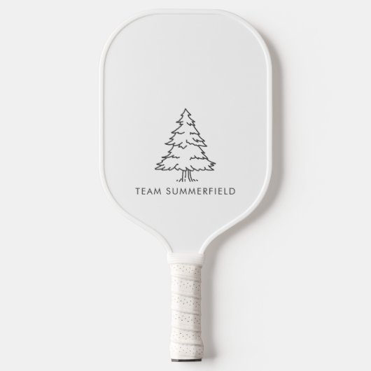 Dennenboom geruit rustieke familienaam pickleball paddle (Voorkant)