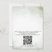 Dennenboom Hert Bos Berg QR-code Bruiloft Kaart (Achterkant)