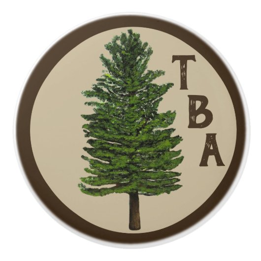 dennenboom keramische knop (Voorkant)