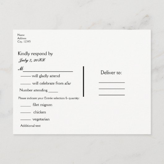 Dennenboom Rustieke Bos Huwelijk RSVP Uitnodiging Briefkaart (Achterkant)