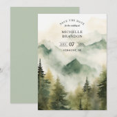 Dennenuitbesteding in de bergen save the date (Voorkant / Achterkant)