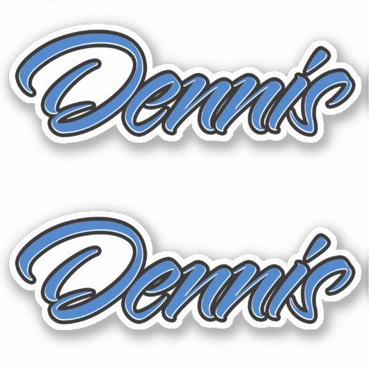 Dennis Nom autocollant Stickerset bleu (Devant)