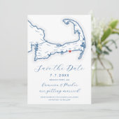 Dennis Port MA Cape Cod Carte Marine Mariage bleu (Debout devant)