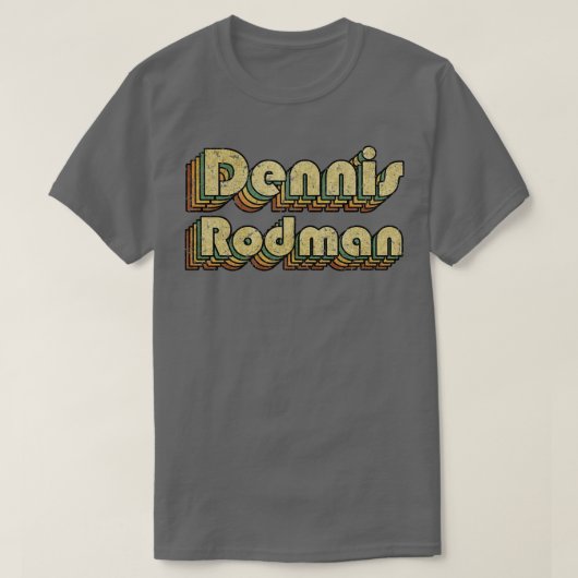 Dennis Rodman  Rainbow Typography Style 70s T-shirt (Design voorkant)