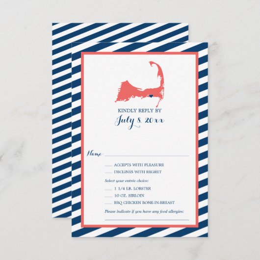 Dennisport Cape Cod | Mariage RSVP (Devant / Derrière)