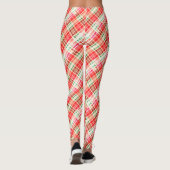 Dense Bright Diagonal Red Holiday Plaid Leggings (Achterkant)