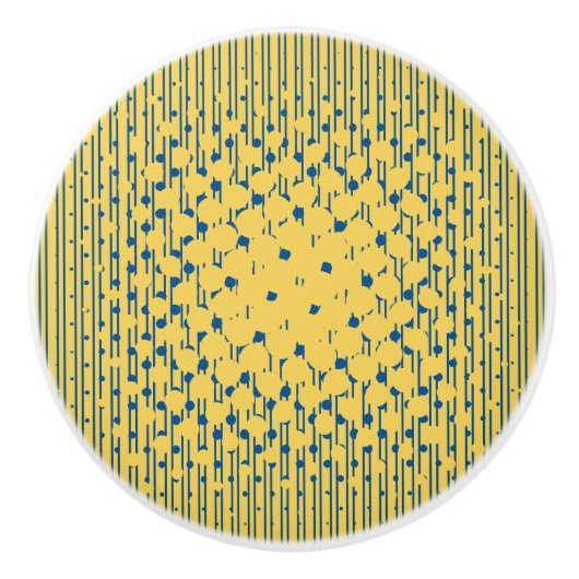 Densité Design - Jaune & Bleu - Bouton de tiroir (Devant)