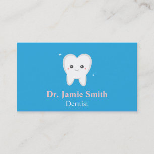 Dent, Bleu et Blanc, Cartes de Visite pour Dentist