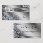 Dent de feuille d'étincelle d'argent de carte de (Devant / Derrière)