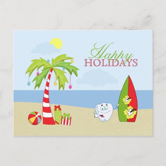 Dent dentiste de plage Joyeux Noël Carte (Devant)