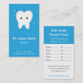 Dent, enfants cartes dentaires, d'affaires et de (Devant / Derrière)