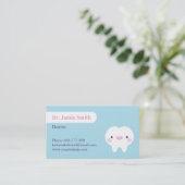 Dent mignonne avec dentition Grin Cartes de visite (Debout devant)