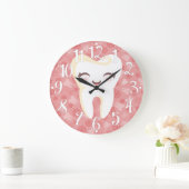 Dent mignonne - horloge murale rose (Maison)