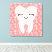 Dent mignonne sur Motif rose - toile étirée (Insitu (Plancher de Bois))