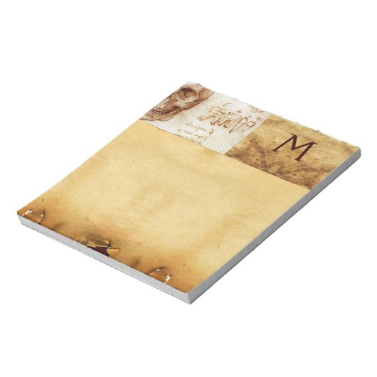 DENTAAL CLINIC, DENTIST MONOGRAM, Antiek perkament Notitieblok (Gedraaid)