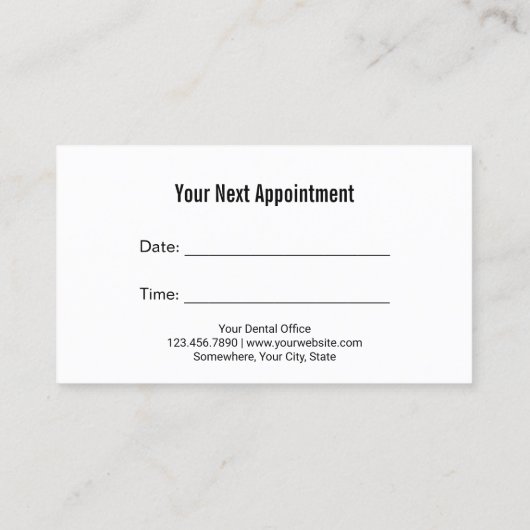 Dental 3D Heart Tooth Logo Professional Dentist Afsprakenkaartje (Achterkant)