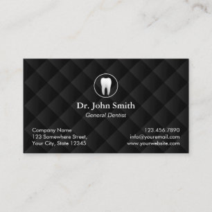 Dental Appointment Classic Black Quilted Dentist Afsprakenkaartje