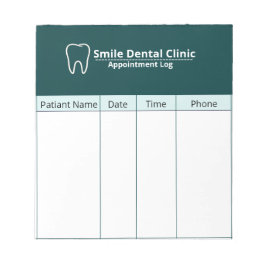 Dental Appointment Log Sheet for Clinics Notitieblok