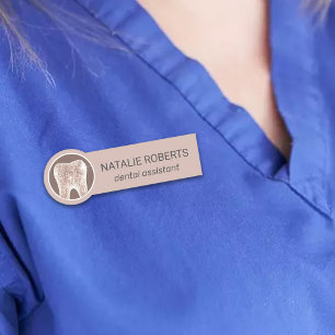 Dental Assistant Blush Roos Gold Tooth Dentist Naamplaatje