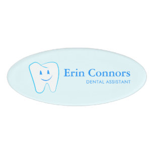 Dental Assistant Dentist Smilling Tooth Name Tag