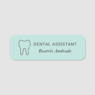 Dental Assistant Tooth Magnetic Custom Editable Naamplaatje