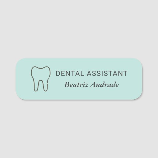 Dental Assistant Tooth Magnetic Custom Editable Naamplaatje (Voorkant)