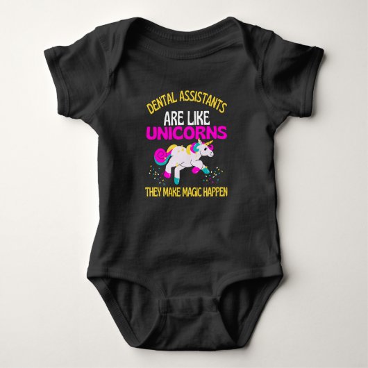 Dental Assistant Unicorn, Magical Unicorn Dentist Romper (Voorkant)