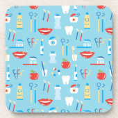 Dental Blue Pattern Bier Onderzetter (Voorkant)