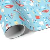Dental Blue Pattern Cadeaupapier (Rol Hoek)
