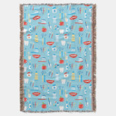 Dental Blue Pattern Deken (Voorkant Verticaal)