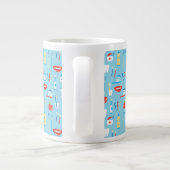 Dental Blue Pattern Extra Grote Beker (Achterkant)