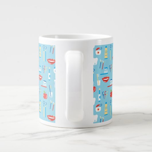 Dental Blue Pattern Extra Grote Beker (Achterkant)