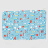 Dental Blue Pattern Golfhanddoek (Horizontaal)