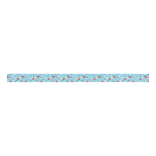 Dental Blue Pattern Grosgrain Lint (Voorkant)