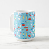 Dental Blue Pattern Koffiemok (Voorkant links)