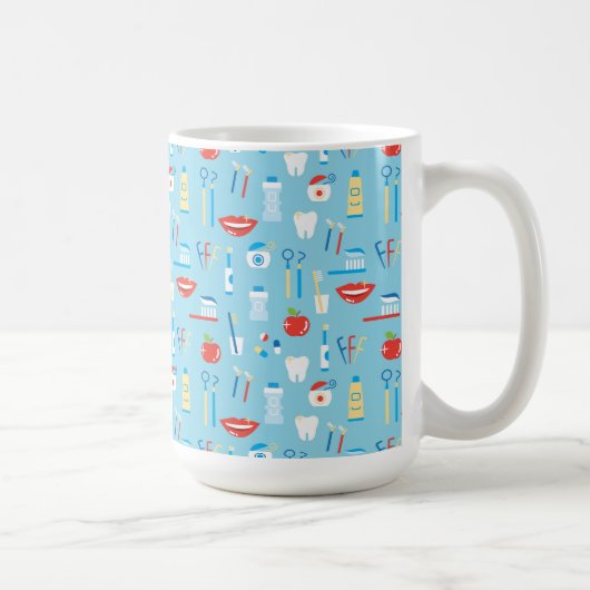 Dental Blue Pattern Koffiemok (Rechts)