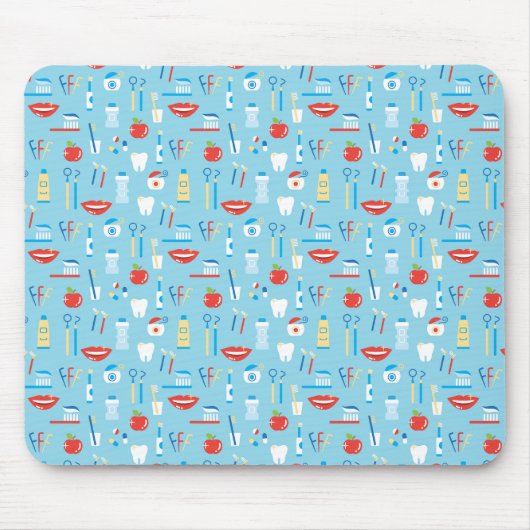 Dental Blue Pattern Muismat (Voorkant)