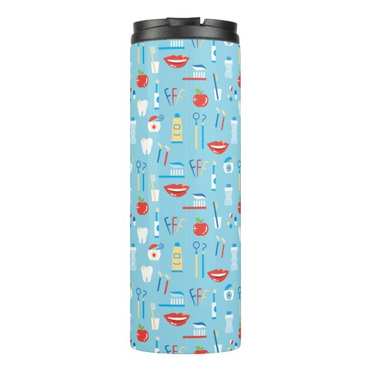 Dental Blue Pattern Thermosbeker (Achterkant)